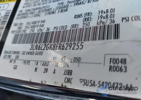 2015 Lincoln Mkz из США, поврежденный, VIN 3LN6L2GK8FR629255